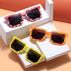 Y2K Mosaic Square Sunglasses Beach Party Club UV400
