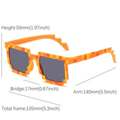 Y2K Mosaic Square Sunglasses Beach Party Club UV400