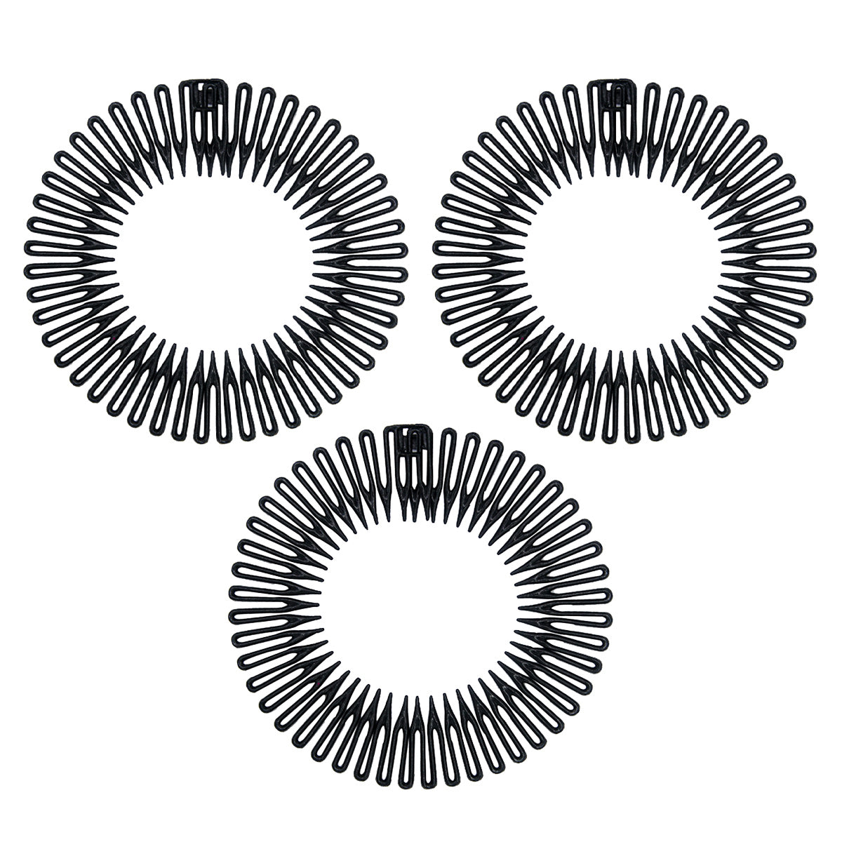 3pcs Flexible Teeth Hair Band Stretchy Head Hoop for Women Girls Men
