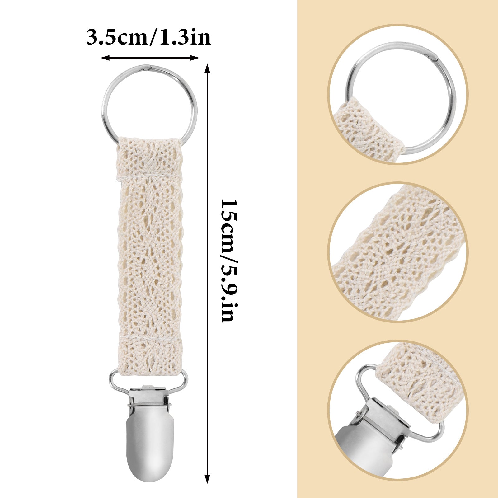 6pcs Travel Hat Clip Lace Duckbill Hat Clips Solid Braided Hat Clip
