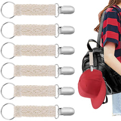 6pcs Travel Hat Clip Lace Duckbill Hat Clips Solid Braided Hat Clip