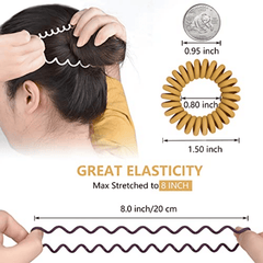 6pcs Spiral Hair Tie No Crease Elastic Ponytail Holder Hair Accessories