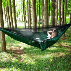 Auto Quick Open Mosquito Hammock w/ Net Outdoor Parachute Double Hammock