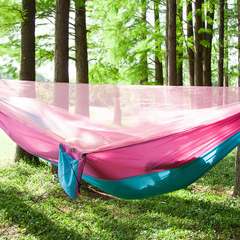 Auto Quick Open Mosquito Hammock w/ Net Outdoor Parachute Double Hammock