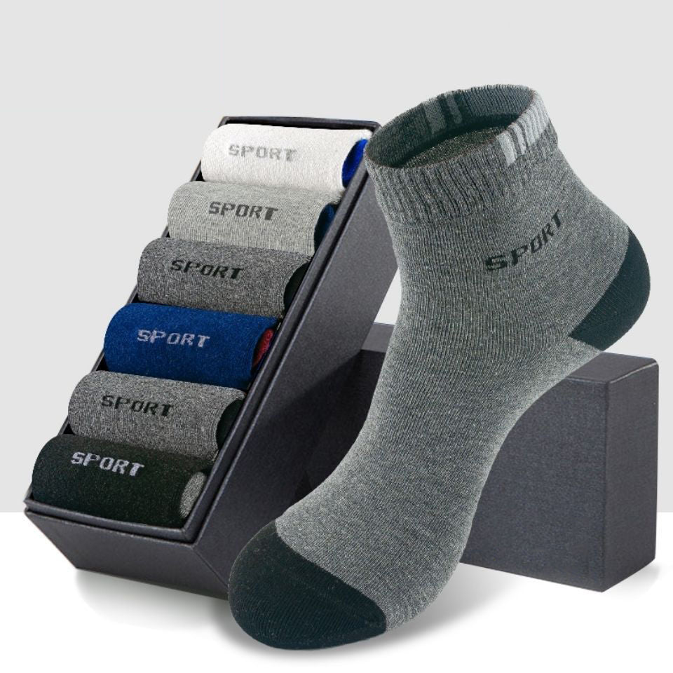 5 Pairs Men's Breathable Mid-calf Socks for Outdoor Fitness
