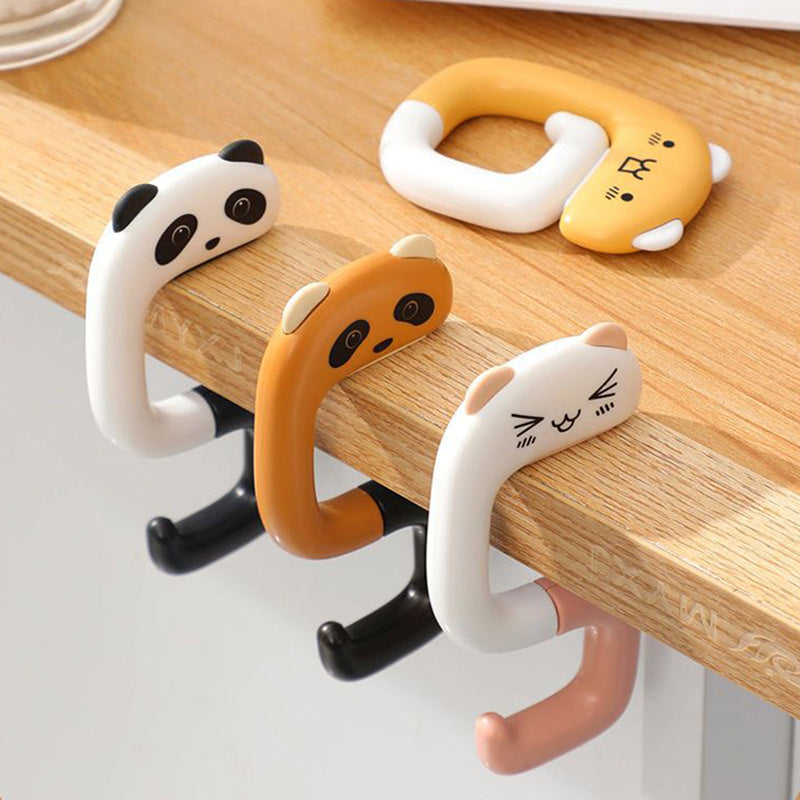Cute Animal Adhesive Hooks for Coats, Hats, Towels - Set of 4