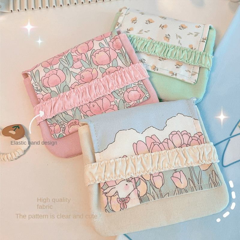 Mini Flap Sanitary Napkin Bag Portable Washable Organizer Storage
