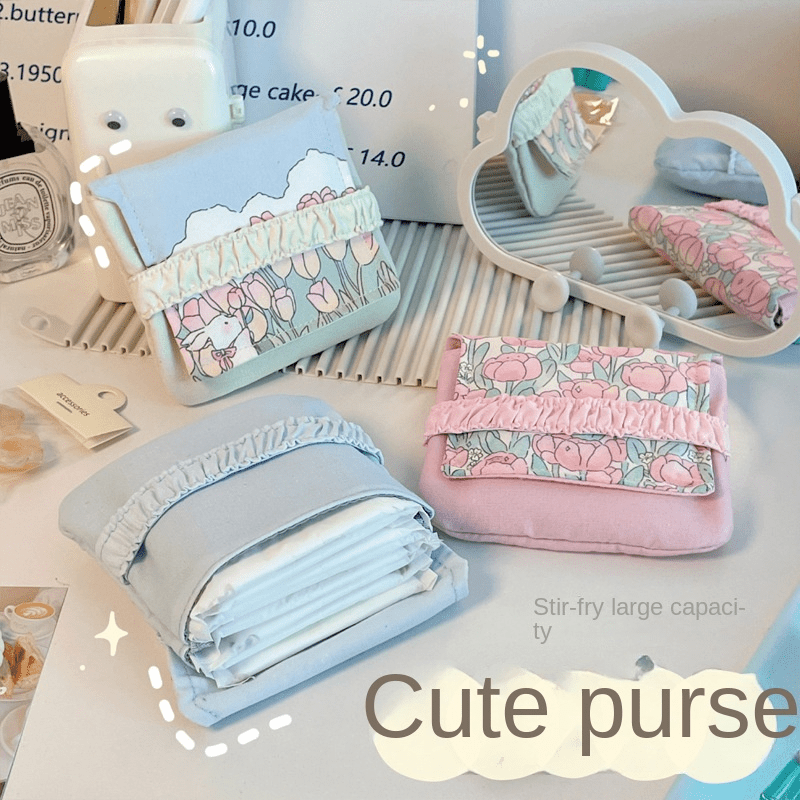 Mini Flap Sanitary Napkin Bag Portable Washable Organizer Storage