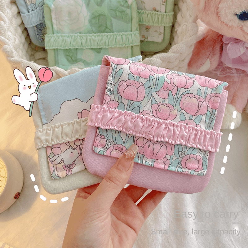 Mini Flap Sanitary Napkin Bag Portable Washable Organizer Storage
