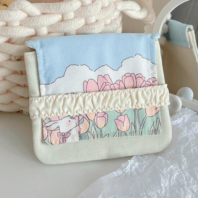 Mini Flap Sanitary Napkin Bag Portable Washable Organizer Storage