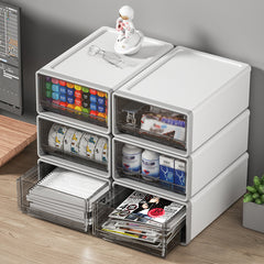 Transparent Plastic Drawer Organizer Box Small Storage Cabinet Desk
