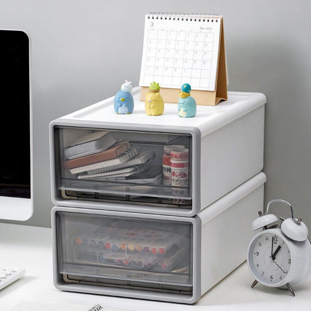 Transparent Plastic Drawer Organizer Box Small Storage Cabinet Desk