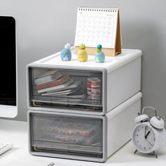 Transparent Plastic Drawer Organizer Box Small Storage Cabinet Desk