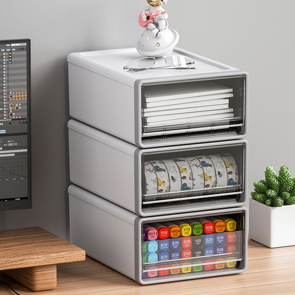 Transparent Plastic Drawer Organizer Box Small Storage Cabinet Desk
