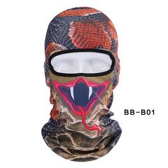3D Animal Print Full Face Hood Mask Ice Silk Breathable Face Mask