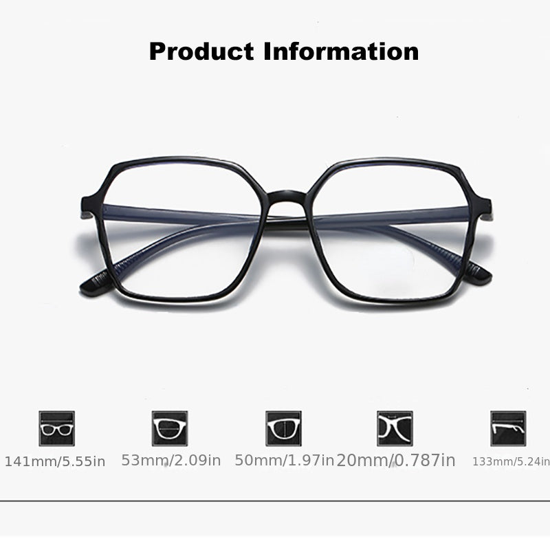 Polygon Reading Glasses Men Women Lightweight Jelly Presbyopic Glasses Case