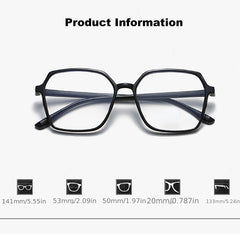 Polygon Reading Glasses Men Women Lightweight Jelly Presbyopic Glasses Case