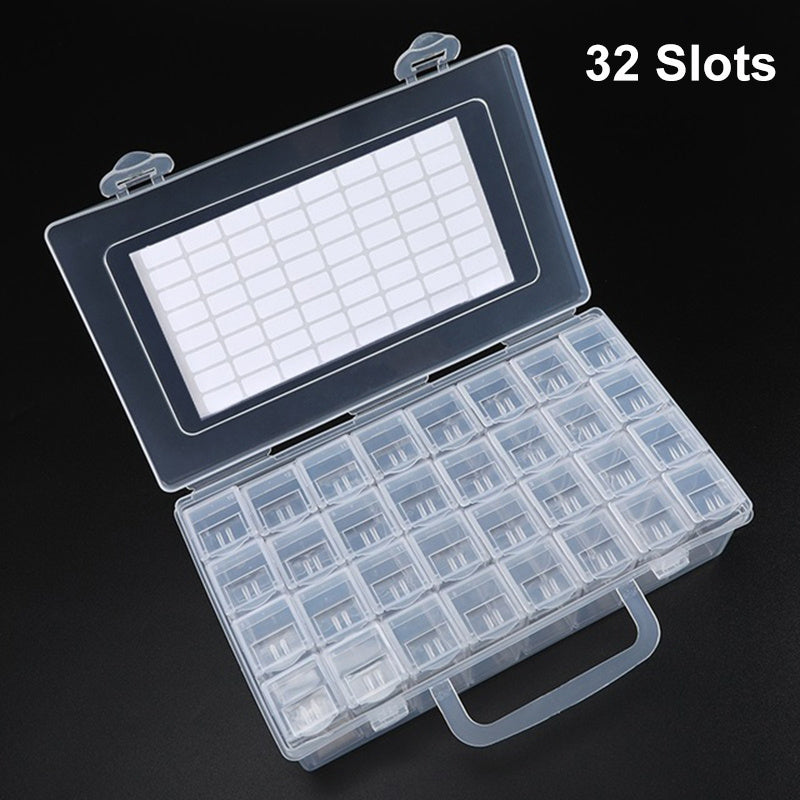 32-Slot DIY Diamond Painting Storage Box Beads Charms Jewelry Organizer
