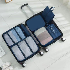 7pcs Clear Packaging Travel Luggage Organizer Hangable Laundry Bag Shoe Bag