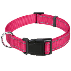 Reflective Nylon Dog Collar with Adjustable Buckle for Small, Medium, Large Dogs