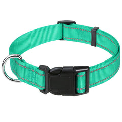 Reflective Nylon Dog Collar with Adjustable Buckle for Small, Medium, Large Dogs
