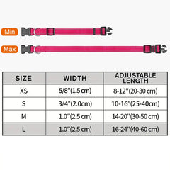 Reflective Nylon Dog Collar with Adjustable Buckle for Small, Medium, Large Dogs