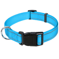 Reflective Nylon Dog Collar with Adjustable Buckle for Small, Medium, Large Dogs