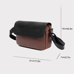 Men's Block Shoulder Bag Crossbody Bag Men's Daily Casual Flap Bag