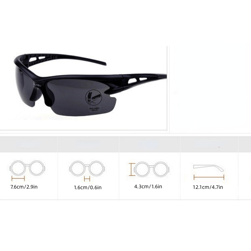 Men's Sports Sunglasses for Cycling Driving Windproof Protective Sunglasses