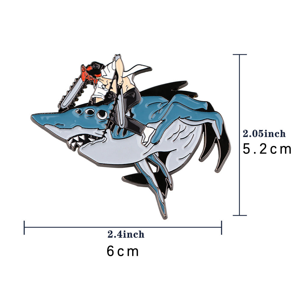 Shark Anime Enamel Pin Badges Brooches Lapel Pins For Men