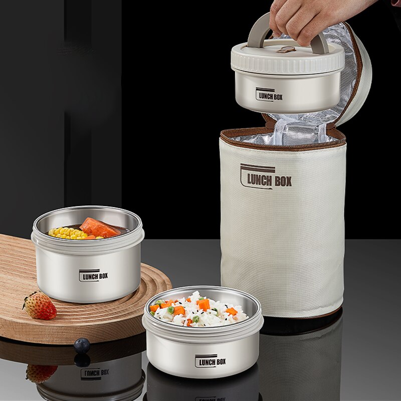 Leakproof Insulated Lunch Box for Office Workers Stainless Steel Bento Box