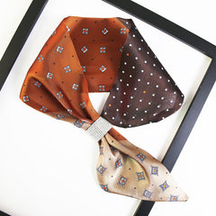 Silk Scarf Printed Satin Chiffon Neck Scarf Small Shawl Wrap for Women