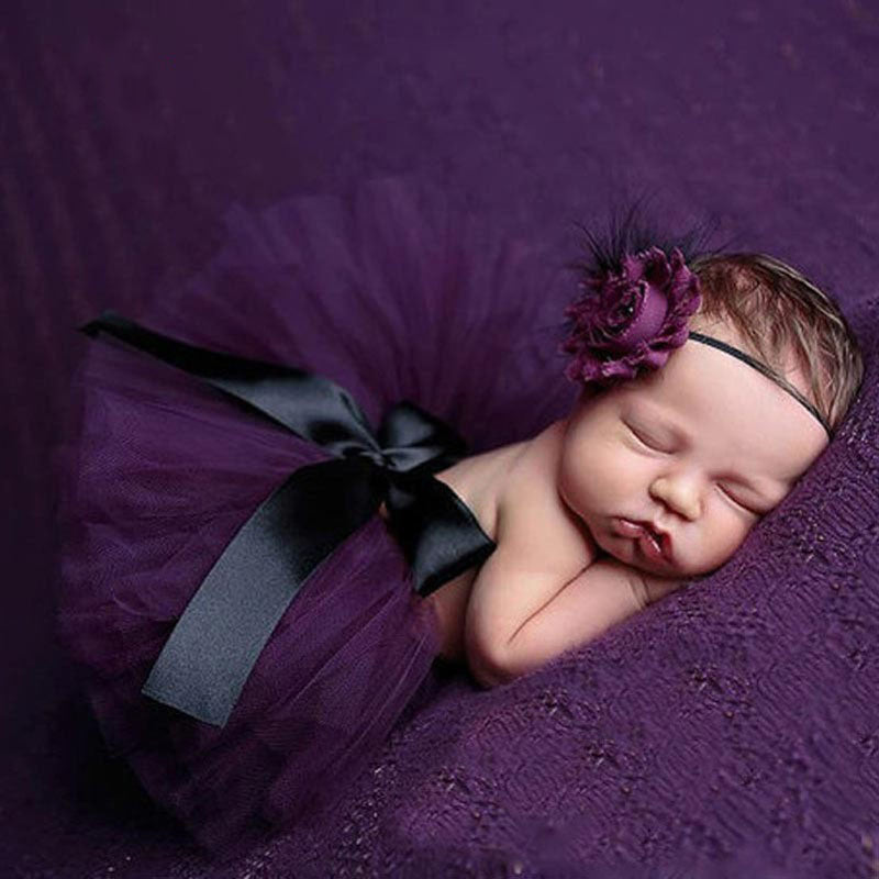 Newborn Baby Sunflower Tutu Bow Skirt Toddler Outfit Costume
