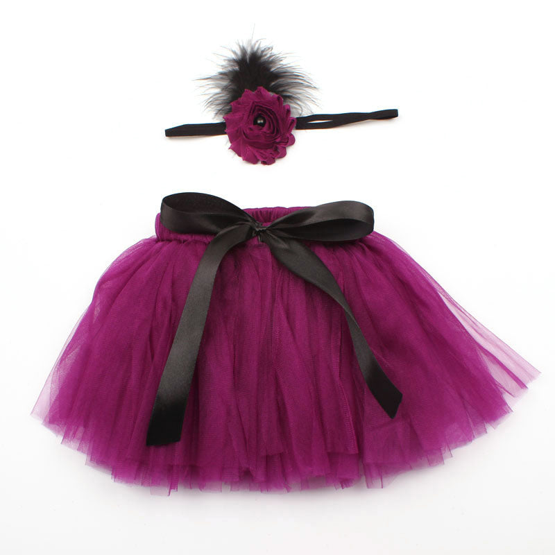 Newborn Baby Sunflower Tutu Bow Skirt Toddler Outfit Costume