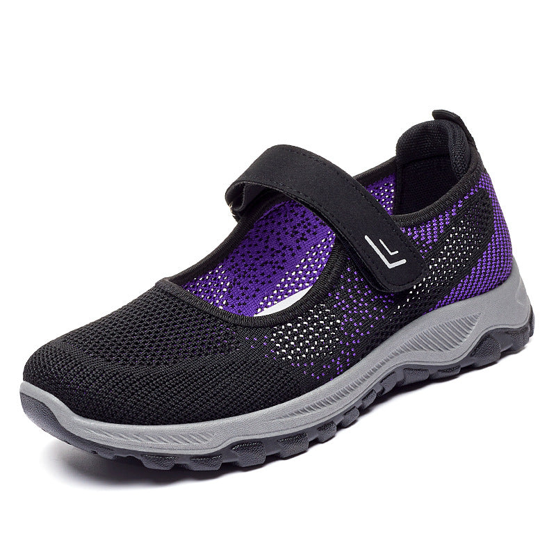 Women's Backless Walking Shoes Hook & Loop Fastener Casual Sneakers