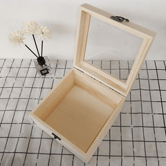 Wooden Box with Transparent Cover for Wedding, Birthday or Candy Packaging