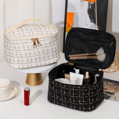 Plaid Cube Travel Cosmetics Wash Bag Dacron Portable Storage Bag
