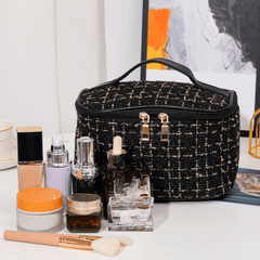 Plaid Cube Travel Cosmetics Wash Bag Dacron Portable Storage Bag
