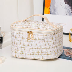 Plaid Cube Travel Cosmetics Wash Bag Dacron Portable Storage Bag