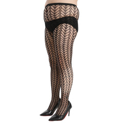  Sexy Stockings Women's Plus Hollow Out High Rise Fishnet Pantyhose