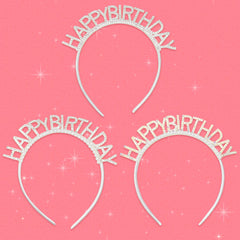 Laser Pearl Headband Happy Birthday Hair Band