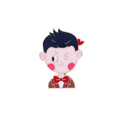Creative Bride & Groom Baked Paint Alloy Emblem Accessory For Men