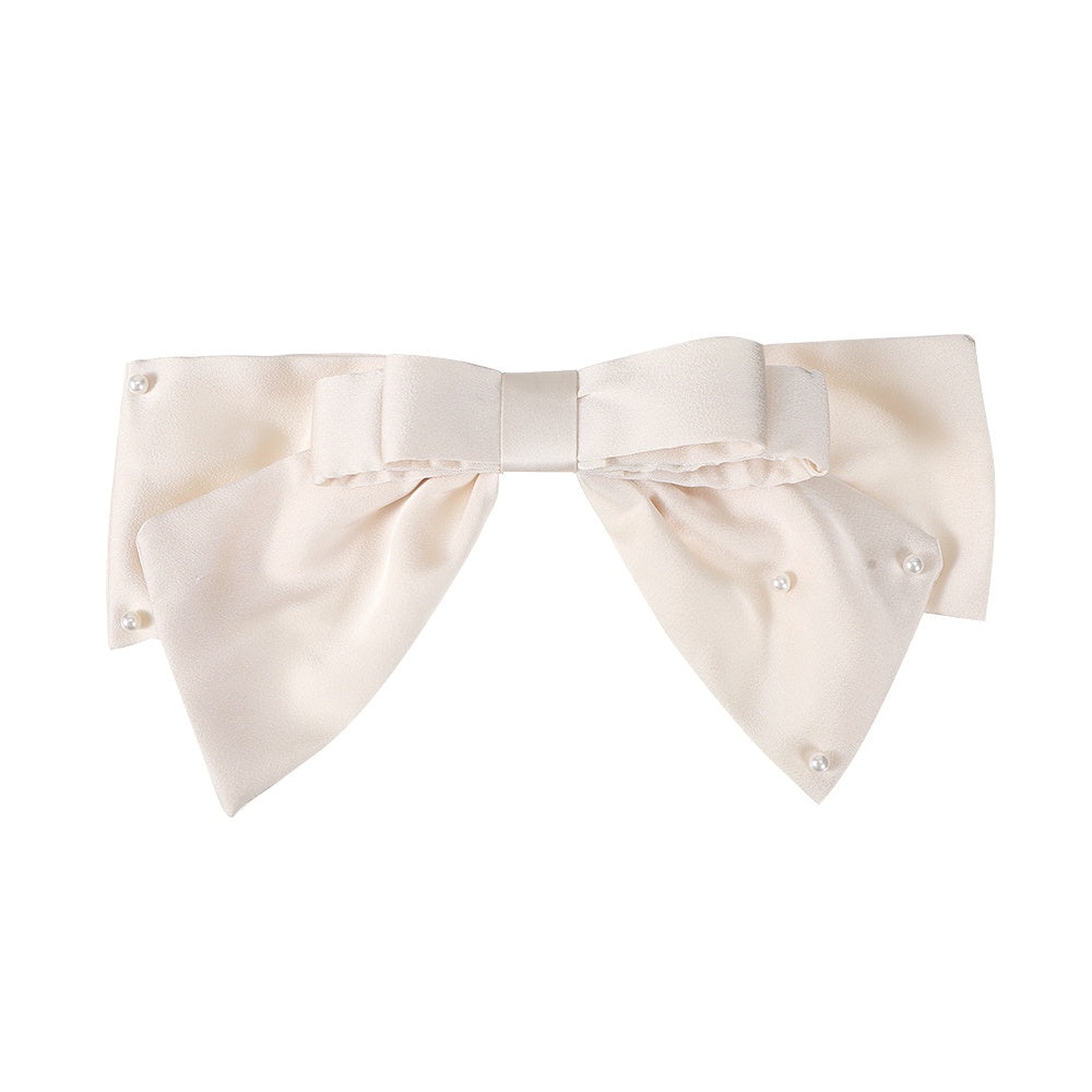 Satin Bow Rhinestone Hair Clip Non slip French Barrette Hair Accessories