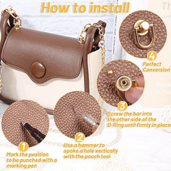 4pcs Copper Zipper Transform Buckles DIY Handbag Repair Kit