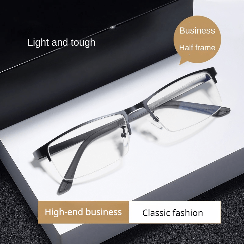 Semi Rimless Men's Business Eyeglasses Lightweight Comfortable