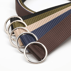 Unisex Braided Waist Belt Round Buckle Casual Nylon Belts