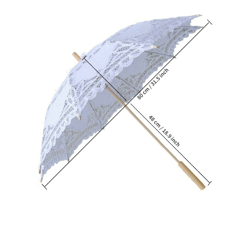 Vintage Lace Embroidery Umbrella Bride Umbrellas For Weddings