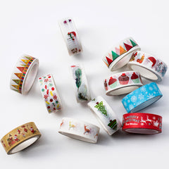 12 Roll Christmas Cartoon Journal Paper Tape Set DIY Decoration Stationery