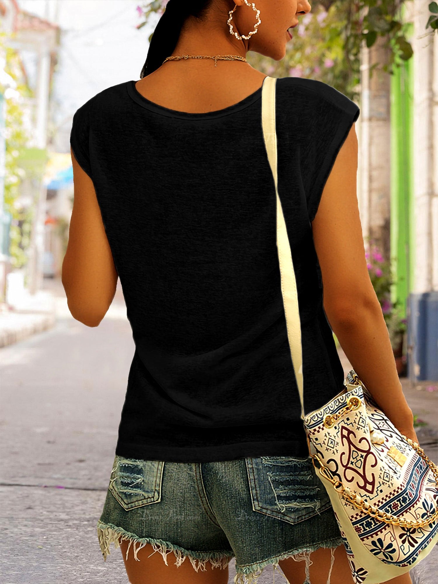 Crazy Grandma Print Top Summer Casual Top Women's Clothing