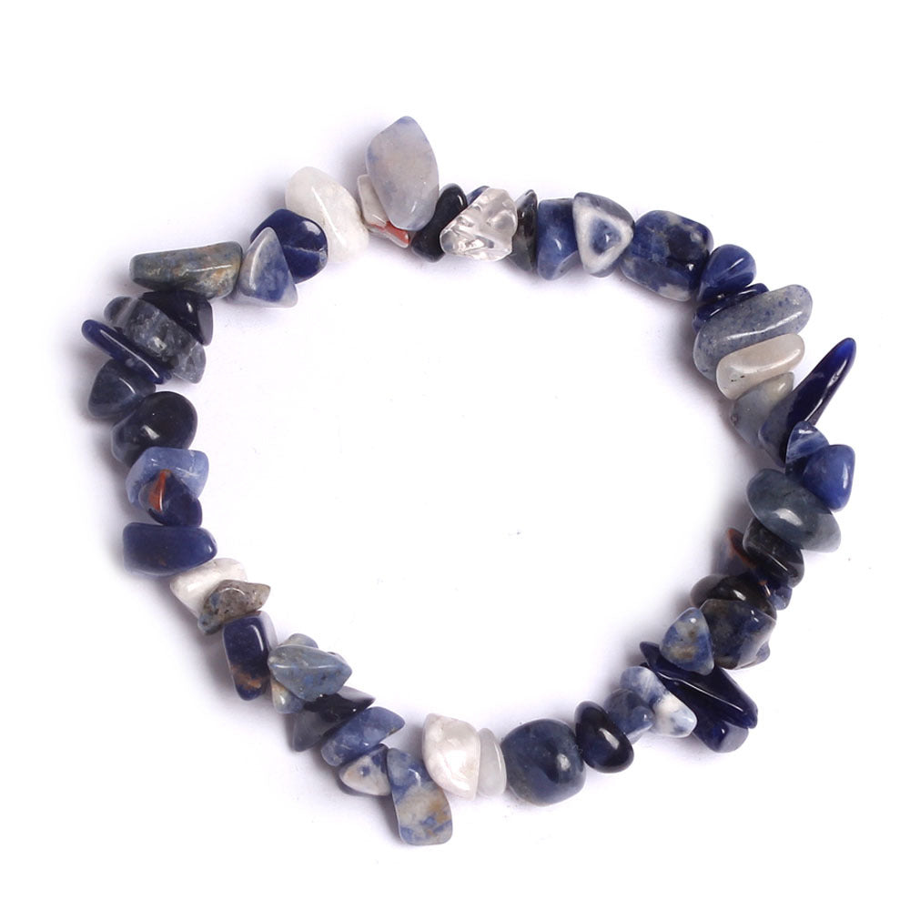Natural Stone Bracelet Crystal Healing Chip Chain Bracelets Gemstone Polished
